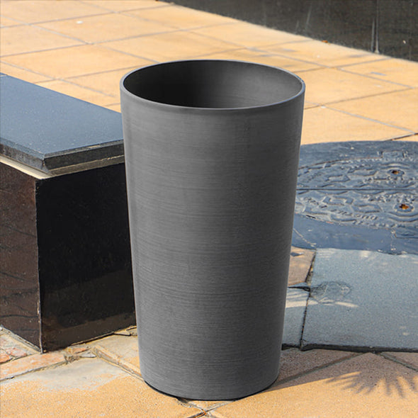 Tall Round Planter (Premium Plastic) - Gray