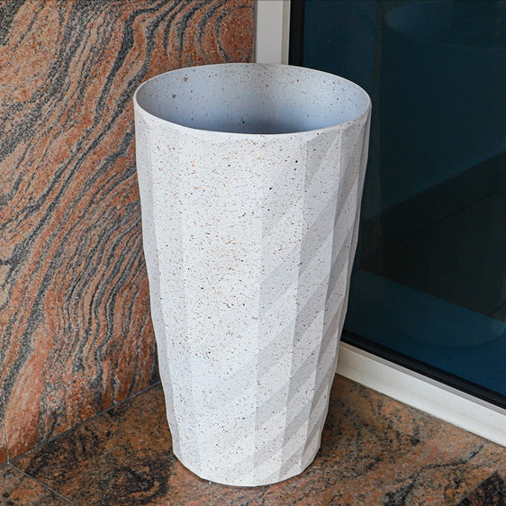 Tall Round Planter (Premium Plastic) - White