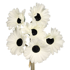 Artificial - Nearly Natural Gerbera Flower - White Black