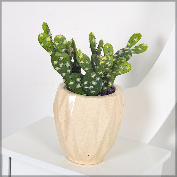 Artificial - Nearly Natural Mini Cactus Opuntia - Green