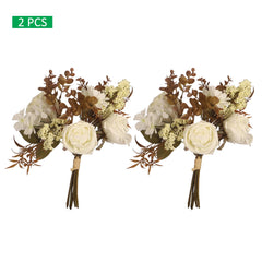 Artificial - Rose Bunch with Filler - White