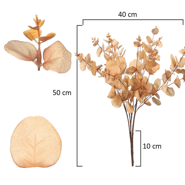 Artificial - Silk Eucalyptus Leaf - L Coffee