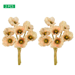 Artificial - Poppy Flowers - Champagne