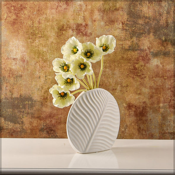 Artificial - Poppy Flowers - Cream