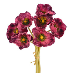 Artificial - Poppy Flowers - Purple