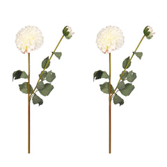 Artificial - Faux Dahlia Flower Stem - White