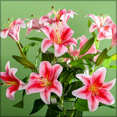 Artificial - Nearly Natural Lily Flowers Pink