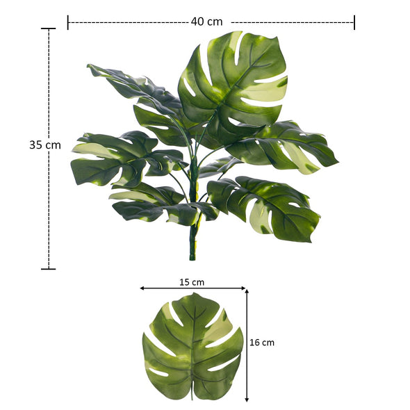 Artificial - Monstera Leaves Bunch - White Green