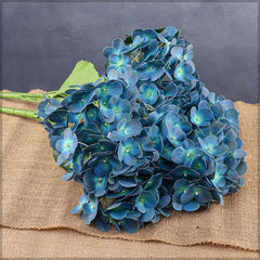 Artificial - Nearly Natural Hydrangea Flower - Peacock Blue