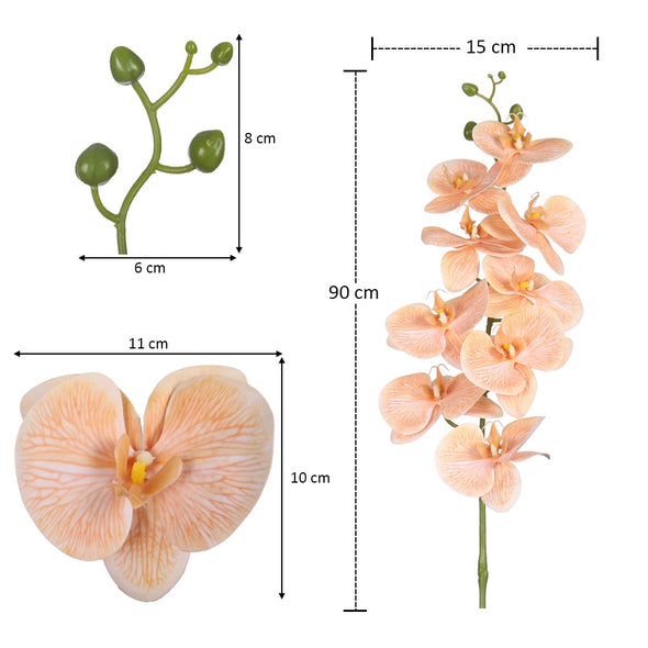 Artificial - Real Touch Orchid Flowers - Peach