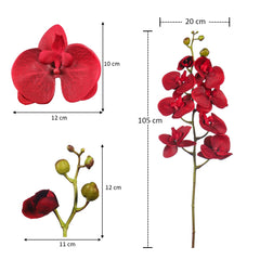 Artificial - Nearly Natural Orchid Flower Stem - Dark Red