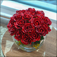 Artificial - Nearly Natural Real Touch Roses - Red