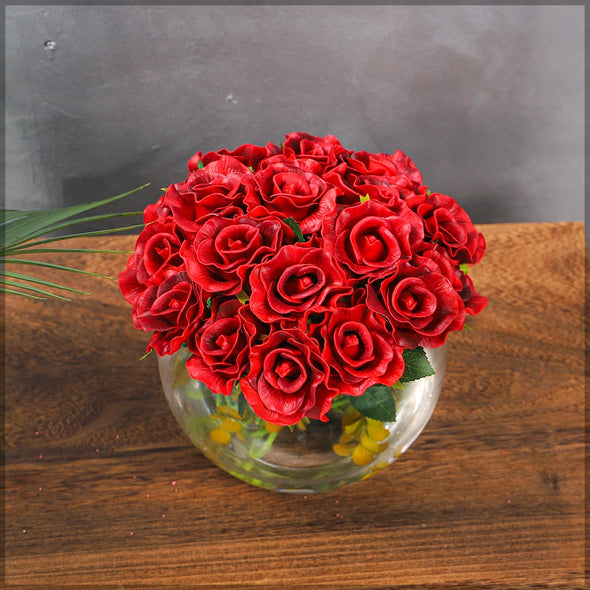 Artificial - Nearly Natural Real Touch Roses - Red