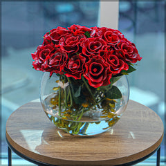 Artificial - Nearly Natural Real Touch Roses - Red