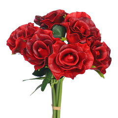 Artificial - Nearly Natural Real Touch Roses - Red