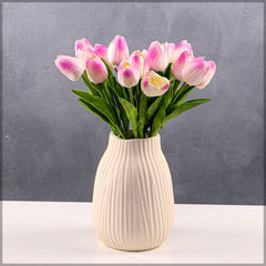 Artificial - Tulip Flowers - White Purple