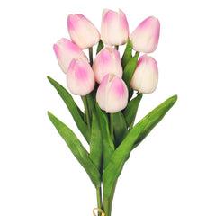 Artificial - Tulip Flowers - White Purple