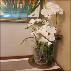 Artificial - Nearly Natural Orchid Flower Stem - White